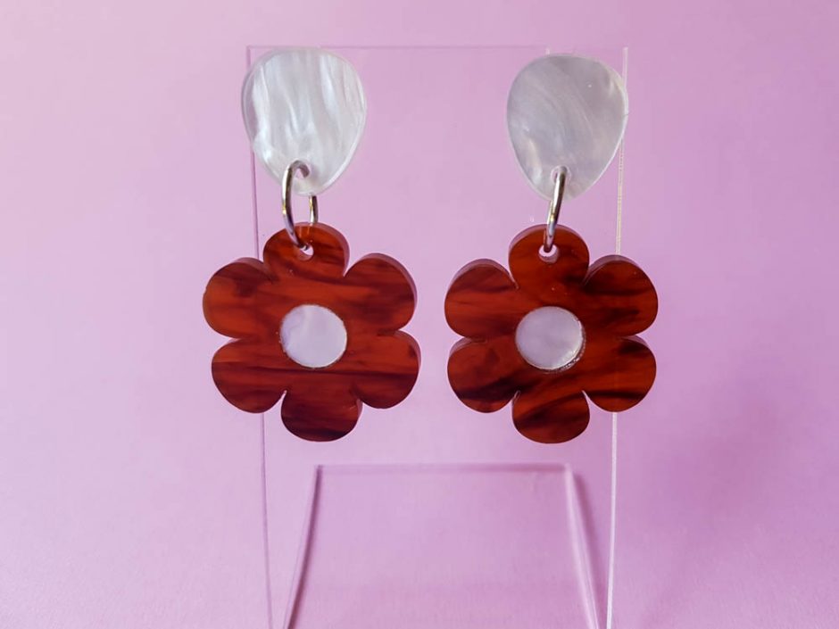 Flower Power Earrings (Tortoiseshell)