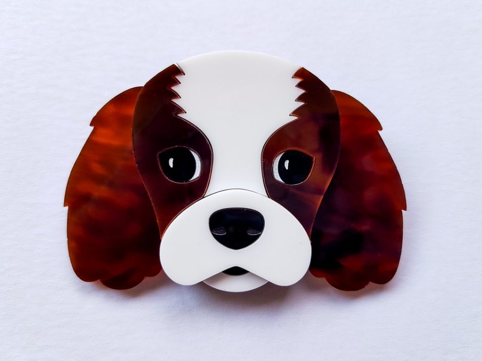 Boo the Cav Brooch