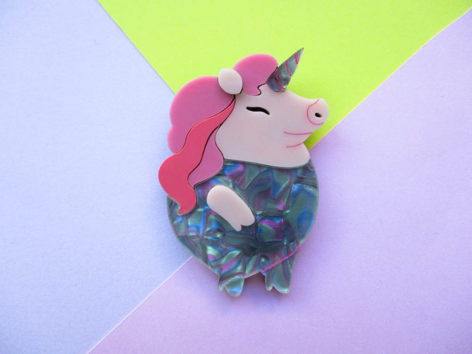 Piggicorn Brooch