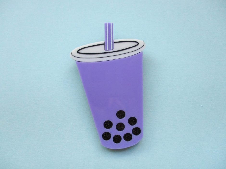 Taro Bubble Tea Brooch