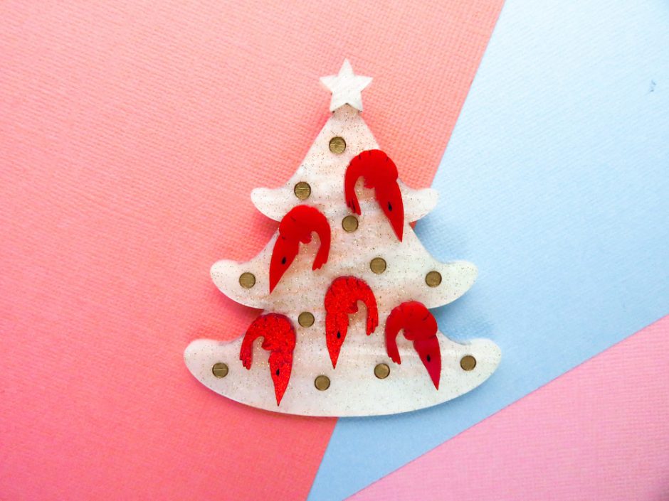 Prawnament Tree Brooch