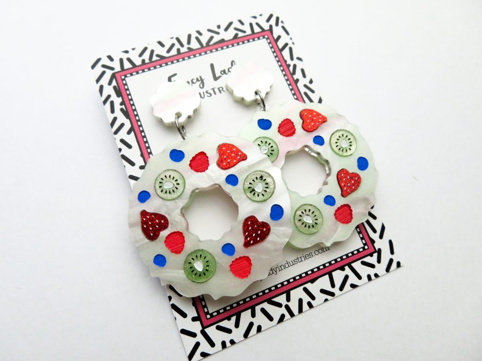Strawberry & Kiwi Pavlova Earrings