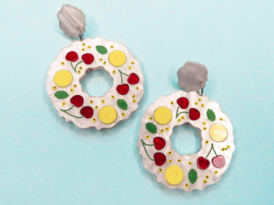 Banana & Cherry Pavlova Earrings