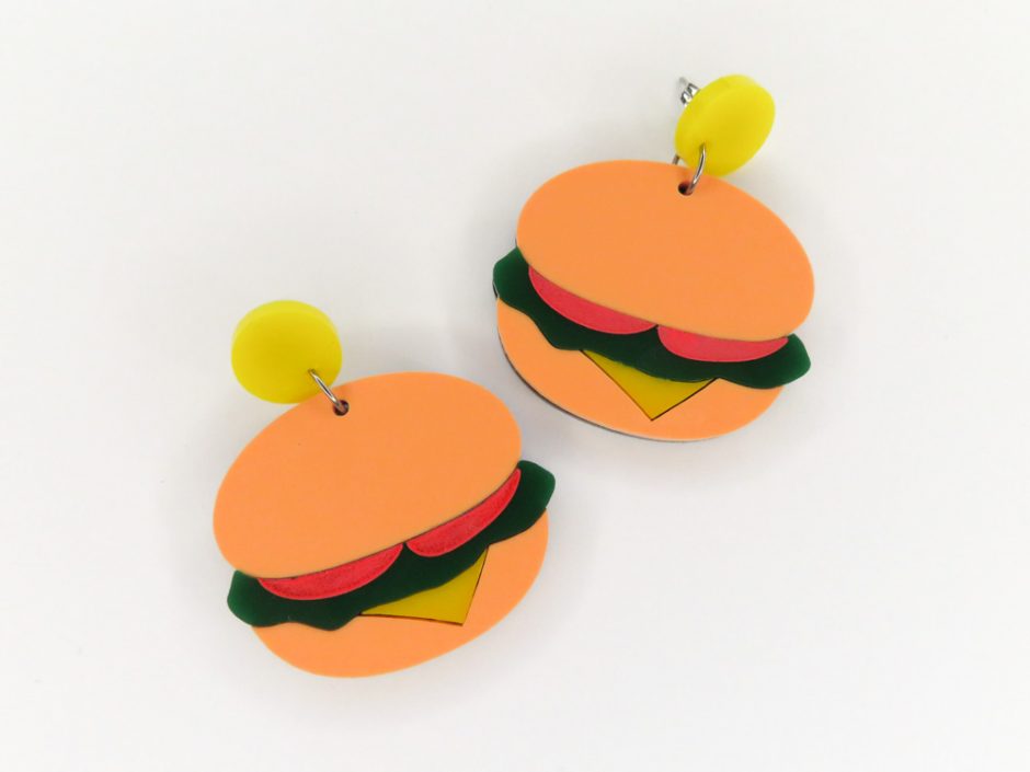 Burger Earrings