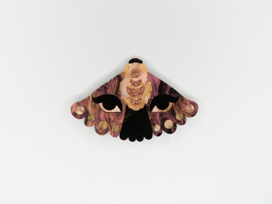 Midnight Moth Brooch