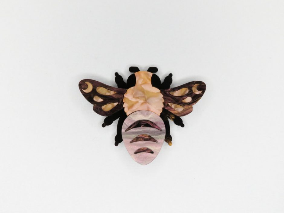 Blue Bum Bee Brooch