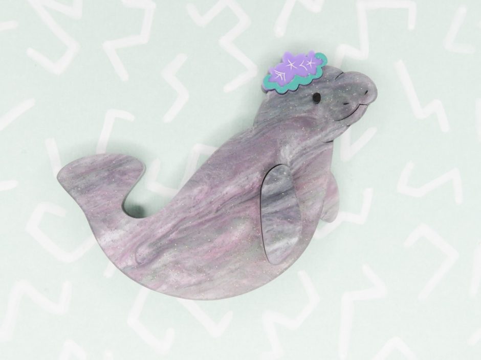 Majestic Manatee Brooch
