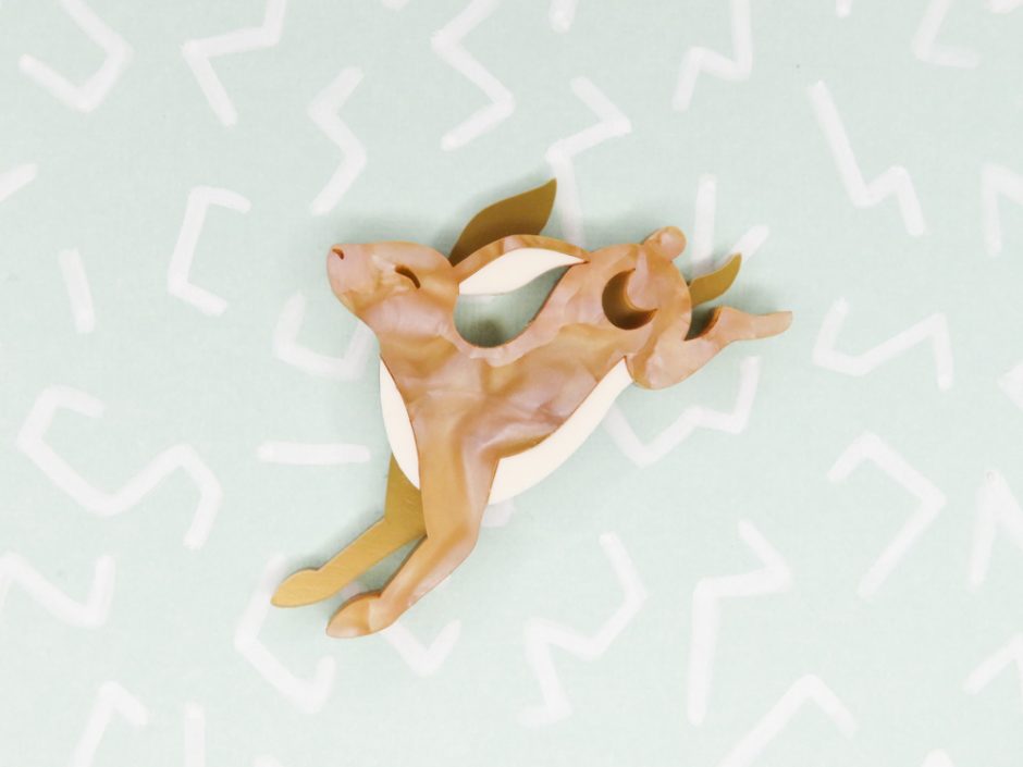Leaping Hare Brooch