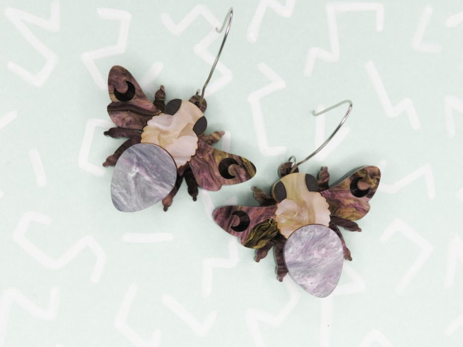 Blue Bum Bee Earrings