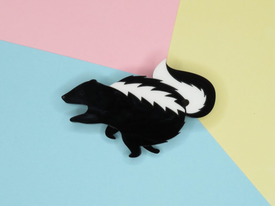 Plump Skunk Brooch